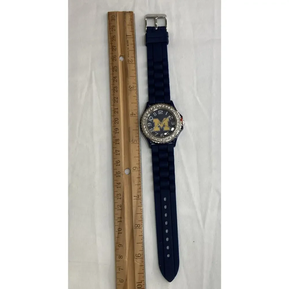 Michigan Wolverines Ladies Crystals Watch, Gift for Her Mom Anniversary, NCAA